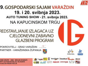 9. Gospodarski sajam u Varaždin 2023. – poziv poduzetnicima, obrtnicima i obiteljskim poljoprivrednim gospodarstvima na besplatno sudjelovanje na sajmu