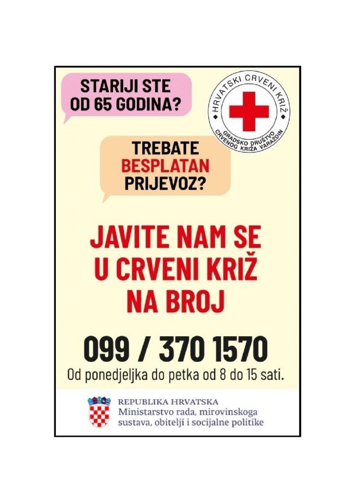 Mogućnost besplatnog prijevoza za starije osobe u sklopu projekta “Pelamo se? 2”