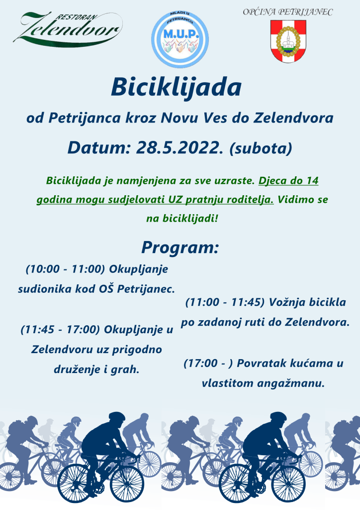 28. 5. 2022. Biciklijada u organizaciji udruge “Mladi u Petrijancu”