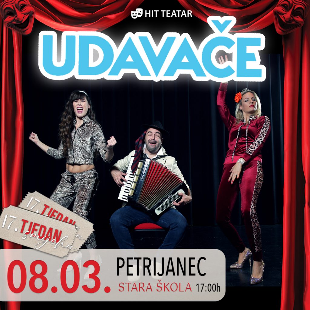 “Udavače” povodom dana žena 8. ožujka u 17:00 sati u “Staroj školi”, Trg svetog Petra 9, Petrijanec  – 17. Tjedan smijeha Kerekesh teatara