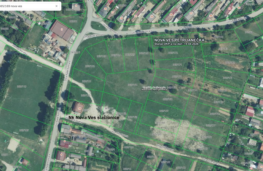 Javni natječaj za prodaju građevinskih parcela – Ulica Rade Končara naselje Nova Ves Petrijanečka
